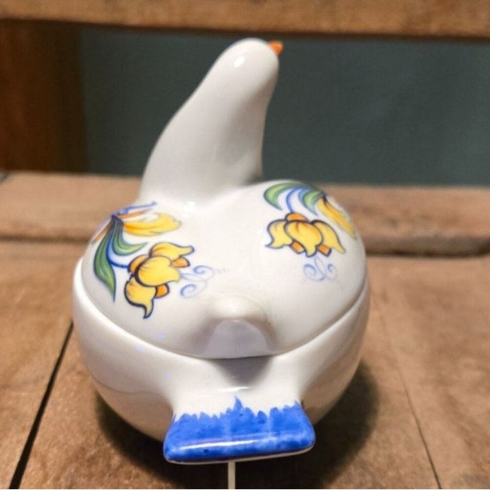 Vintage Elizabeth Arden porcelain bird Dove Ceramic Trinket Vanity Jewelry Box - Picture 6 of 10